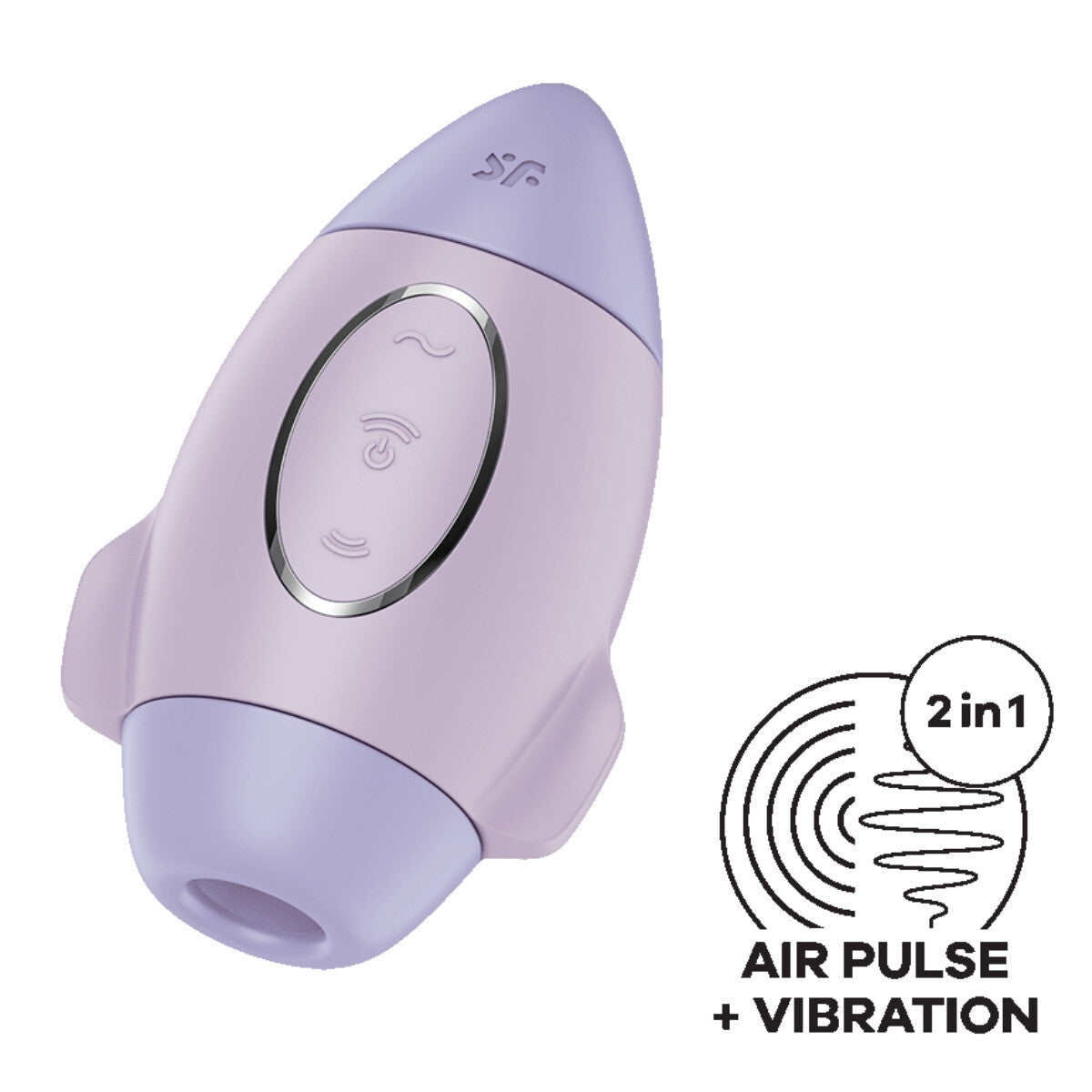 Satisfyer Mission Control Double Air Pulse Lilac Silicone Clitoral Vibrator Waterproof Massager