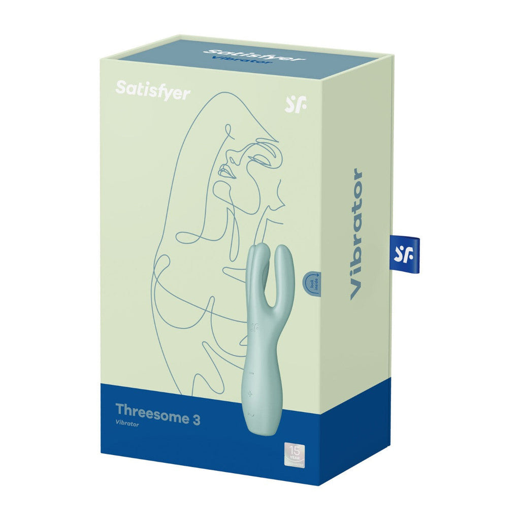 Satisfyer Threesome 3 Mint Lay-On Clitoral Vibrator Silicone Waterproof Massager