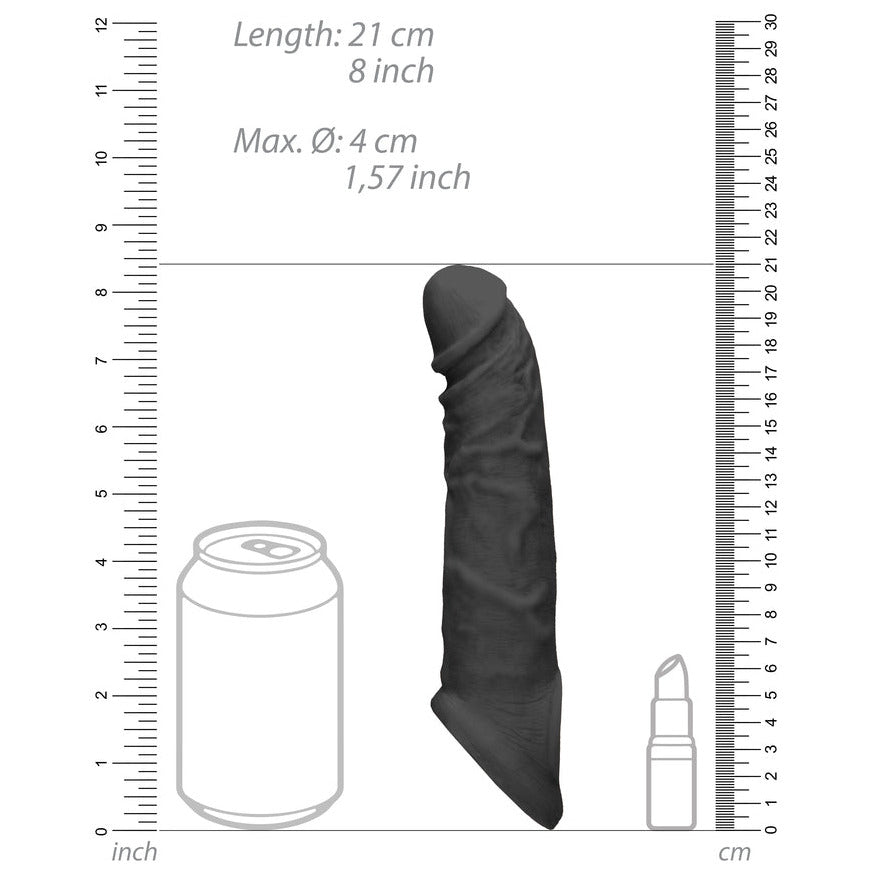 Shots Toys RealRock Skin 8 Inch Penis Sleeve Extender Black