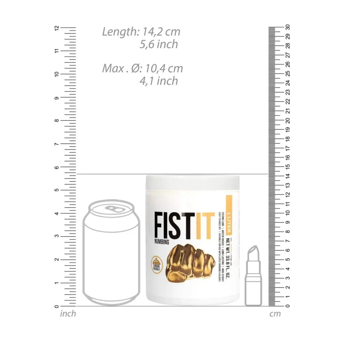 Shots Toys Fist It Numbing Gel Water Based Anal Lubricant 1 Litre