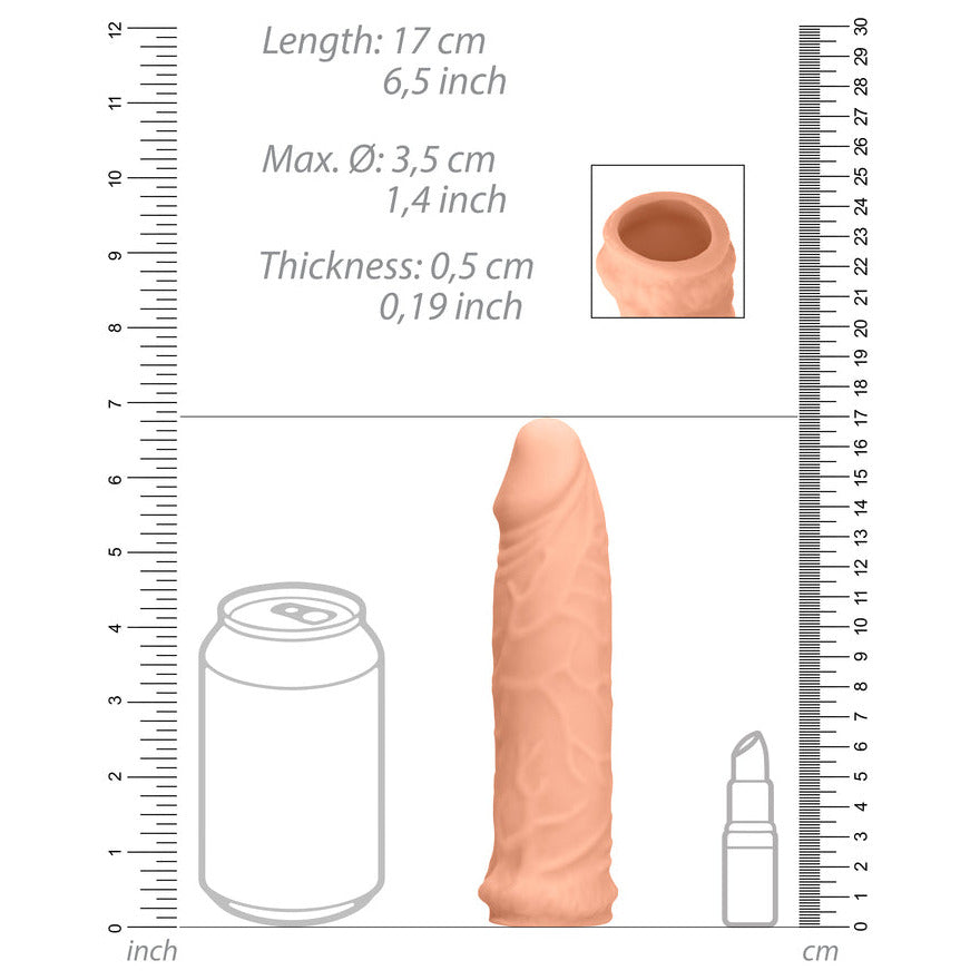Shots Toys RealRock Skin 6 Inch Penis Sleeve Extender Light