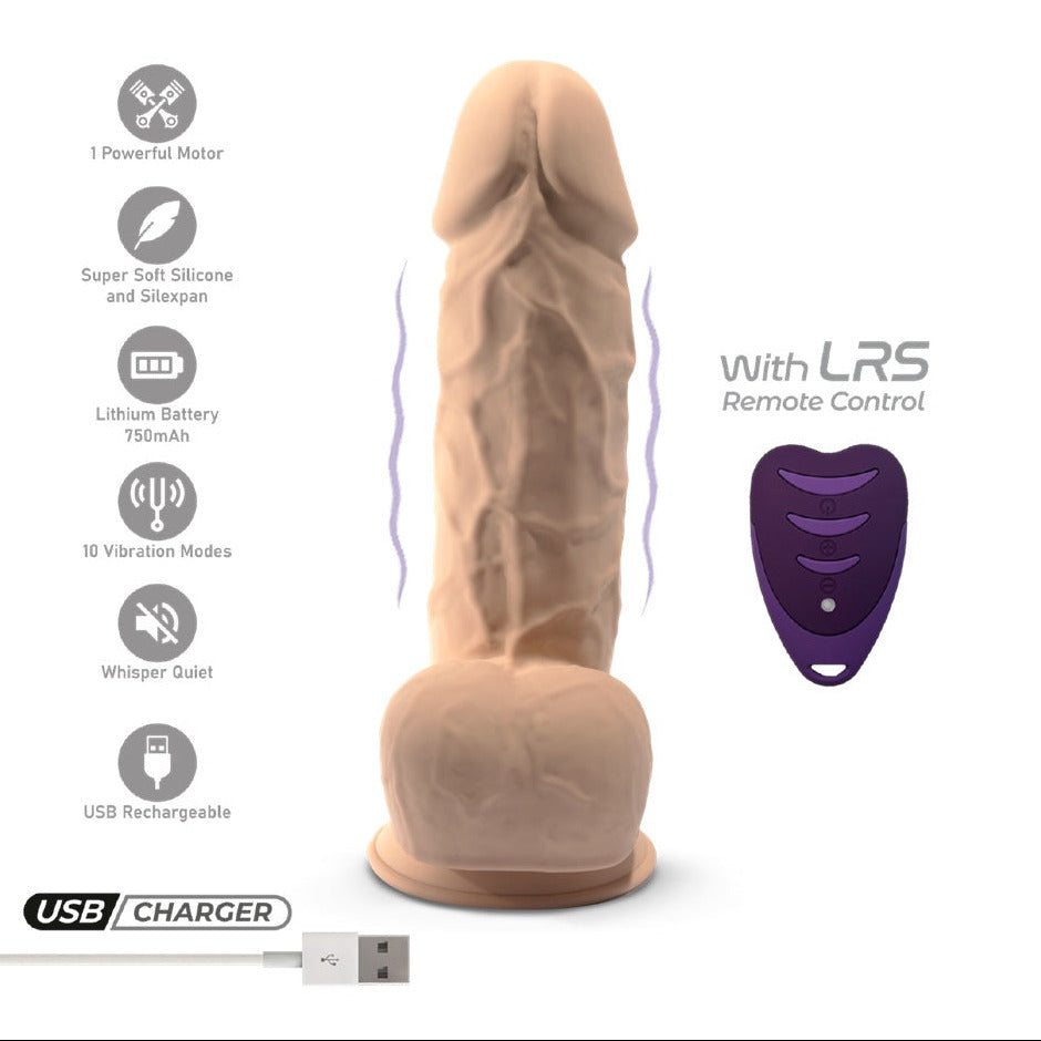 SilexD Model 1 Remote Controlled Vibrating Silicone 8.5 Inch Suction Cup Dildo