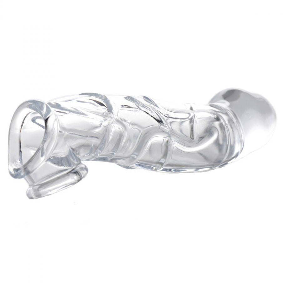 Size Matters 2 Inch Clear Penis Extender Thick Hollow Sleeve Cock Ring Extension