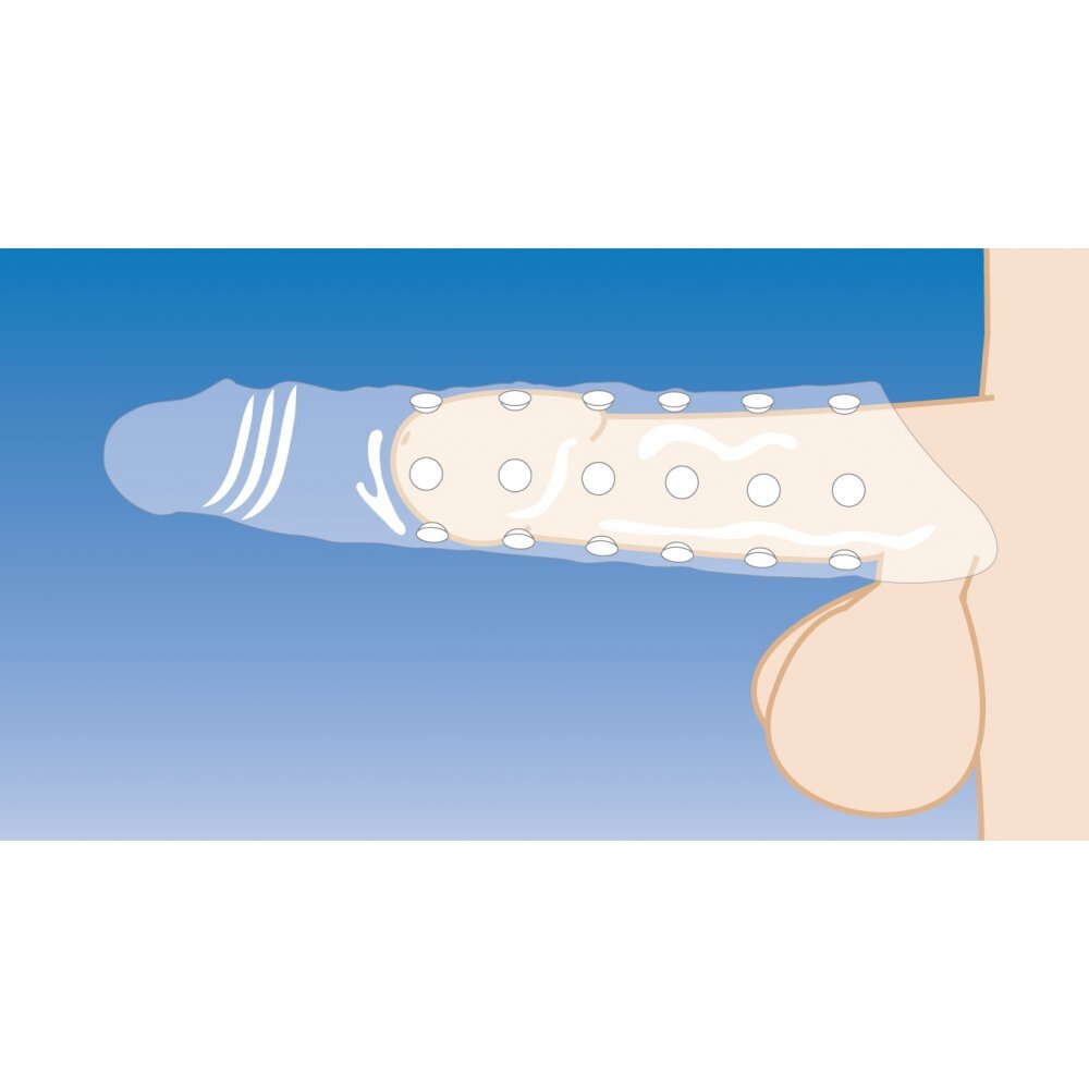 Size Matters 3 Inch Clear Penis Beaded Extender Sleeve