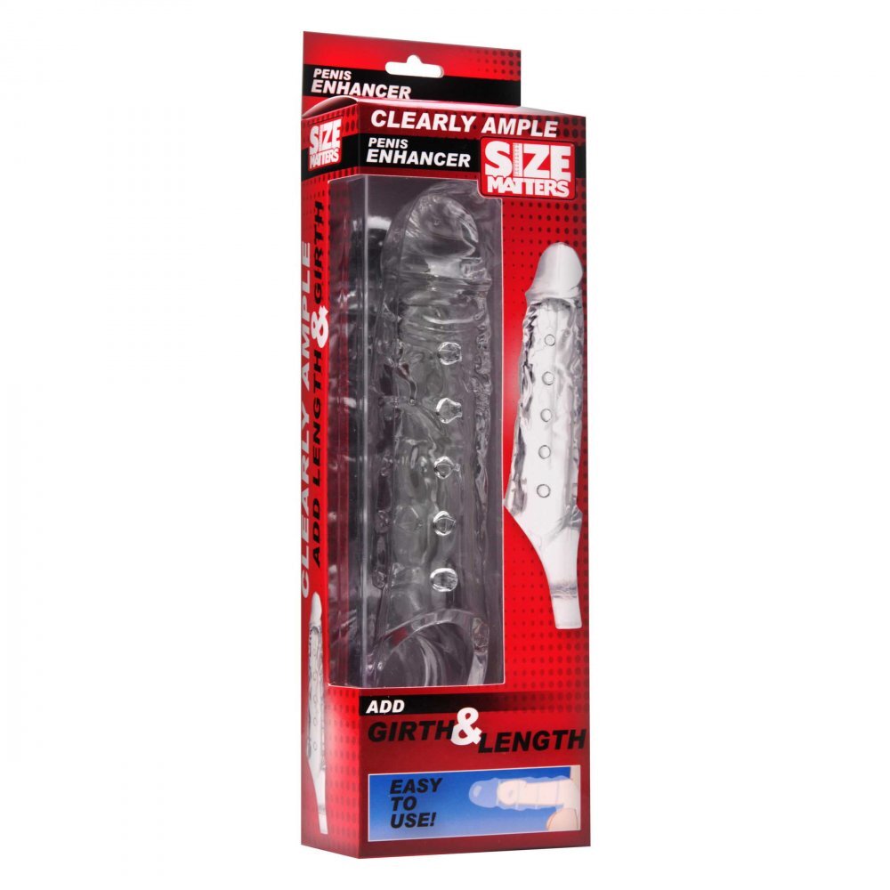 Size Matters Clearly Ample Penis Enhancer 6.5 Inch Beaded Sleeve Extender
