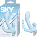 Sky Cirrus Three Way Vibe Silicone G-Spot Clitoral Tapping Vibrator Anal Beads