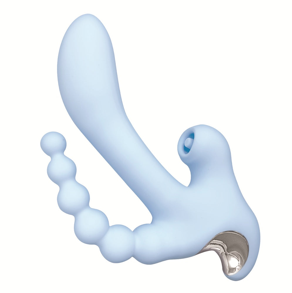 Sky Cirrus Three Way Vibe Silicone G-Spot Clitoral Tapping Vibrator Anal Beads
