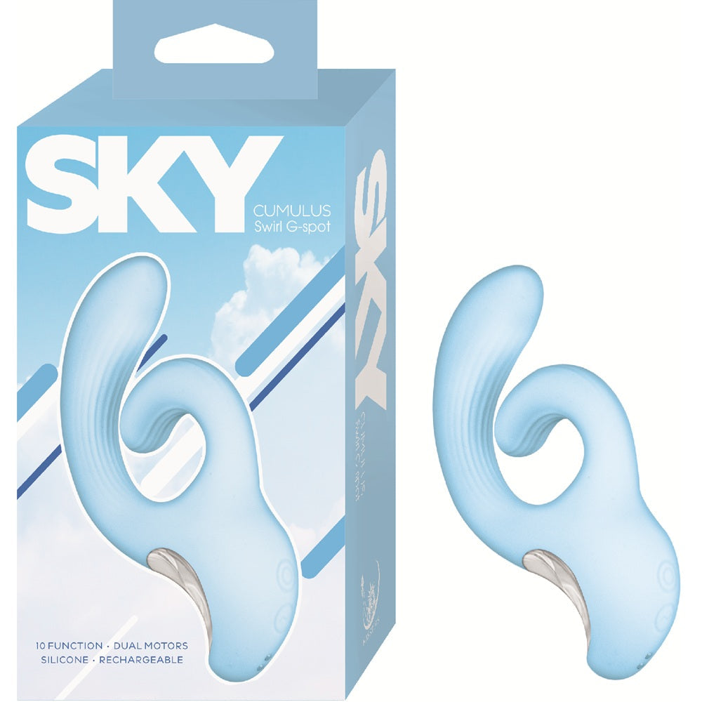 Sky Cumulus Swirl G-Spot Vibrator Silicone 10 Function Dual Motor Massager Vibe