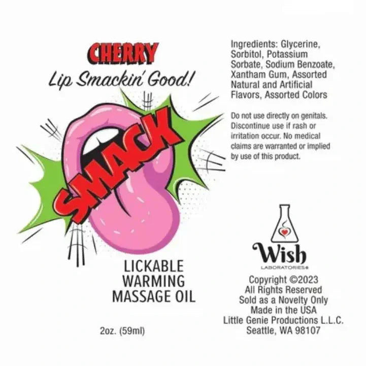 Smack Warming & Lickable Flavoured Couples Massage Oil 59ml