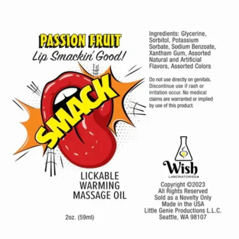 Smack Warming & Lickable Flavoured Couples Massage Oil 59ml