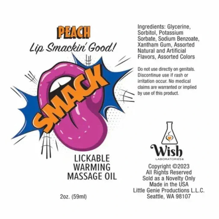 Smack Warming & Lickable Flavoured Couples Massage Oil 59ml