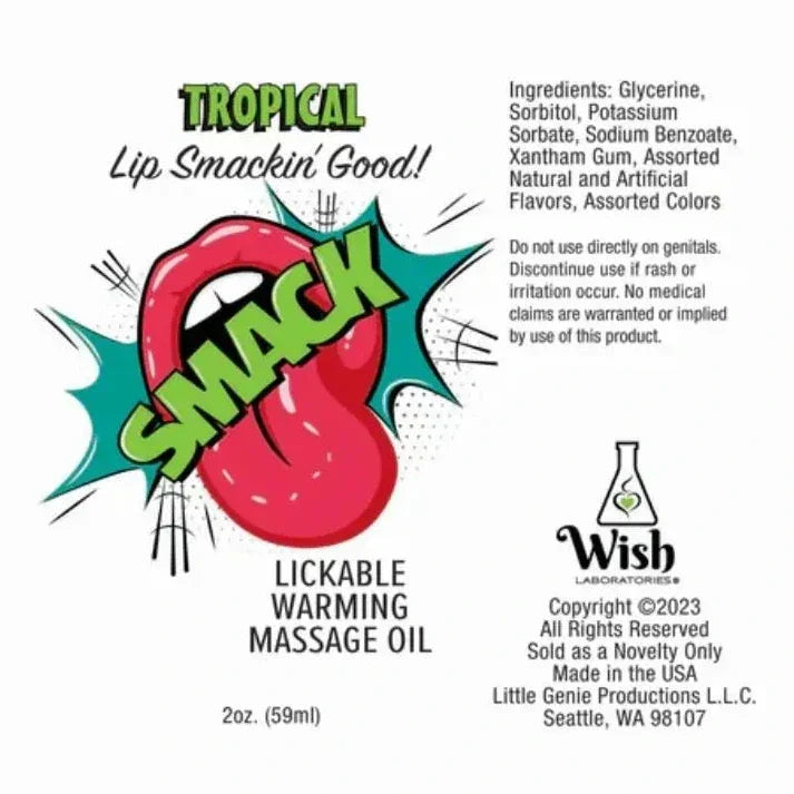 Smack Warming & Lickable Flavoured Couples Massage Oil 59ml