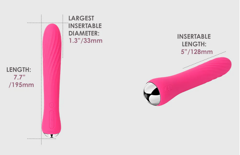 Svakom Anya Powerful Warming Clit G-Spot Vibrator Pink Ribbed Rechargeable Wand