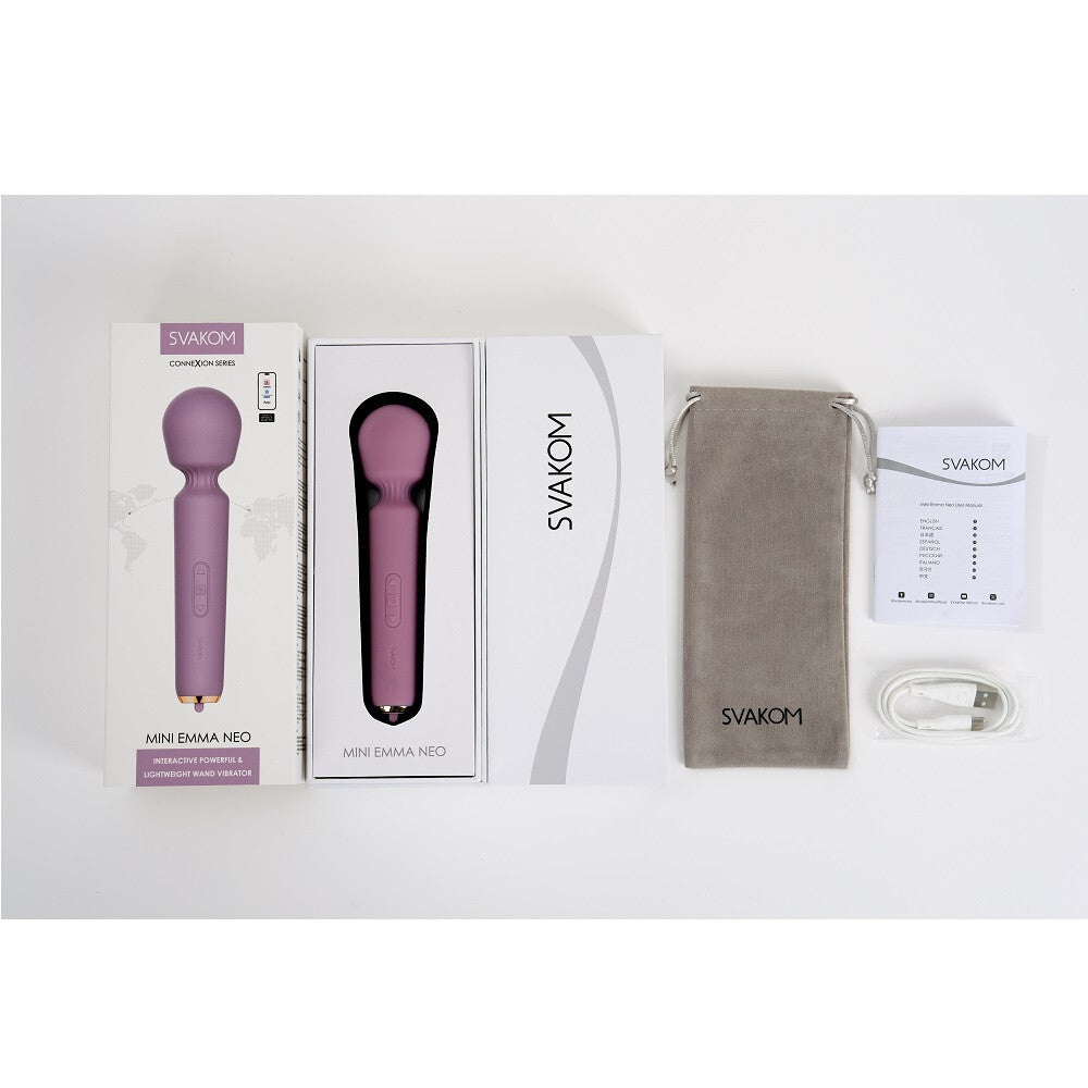 Svakom Mini Emma Neo App Controlled Rechargeable Wand Vibrator Silicone Massager