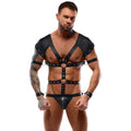Svenjoyment Mens Bondage Body Fetish Harness Arm Restraints Set Small - Extra Large