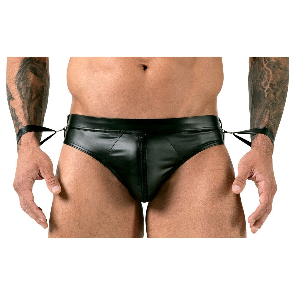 Svenjoyment Mens Bondage Jock Briefs With Arm Restraints Small - Extra Large