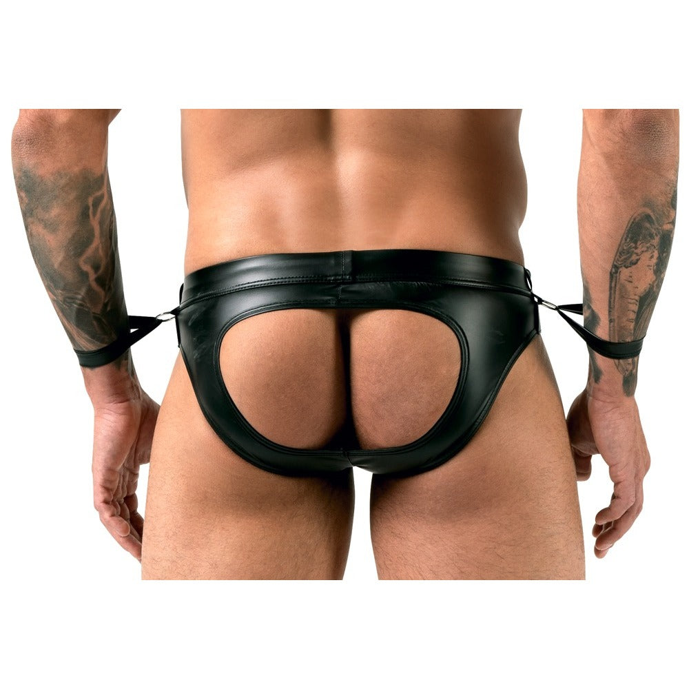 Svenjoyment Mens Bondage Jock Briefs With Arm Restraints Small - Extra Large
