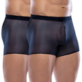 Svenjoyment Pack Of 2 Revealing Pants Boxer Briefs Sheer Midnight Blue One Size