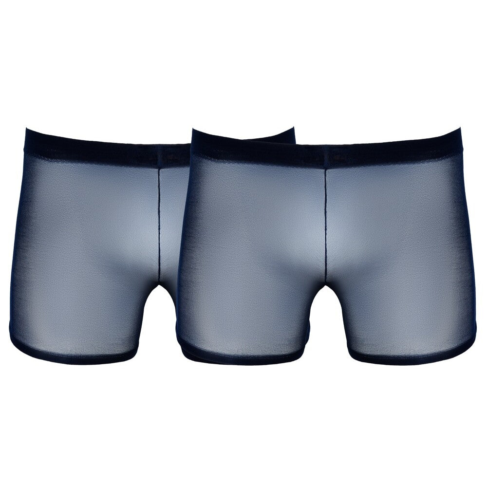 Svenjoyment Pack Of 2 Revealing Pants Boxer Briefs Sheer Midnight Blue One Size