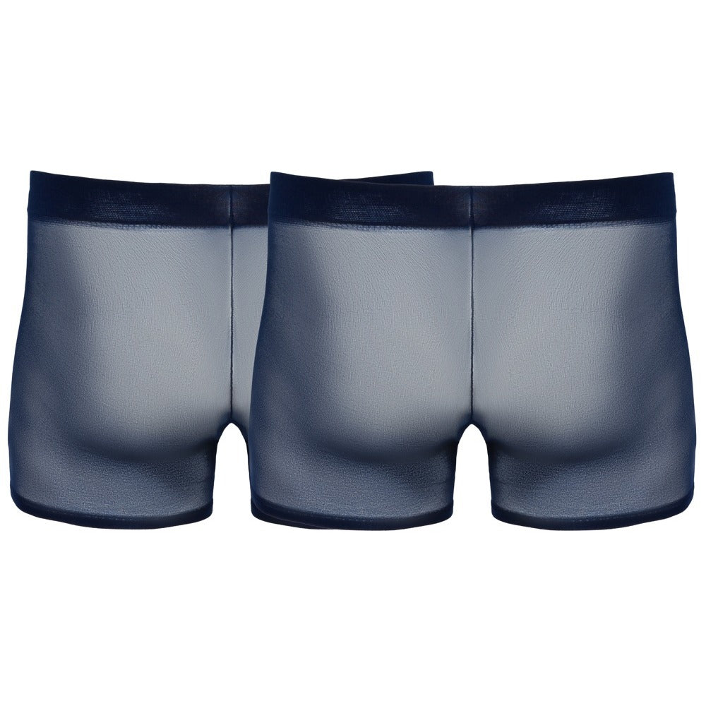 Svenjoyment Pack Of 2 Revealing Pants Boxer Briefs Sheer Midnight Blue One Size