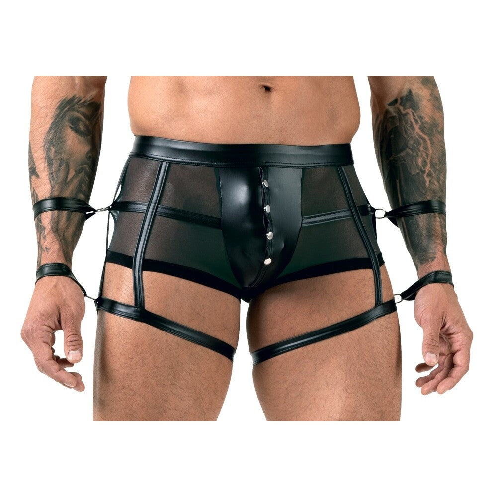 Svenjoyment Powernet Mens Bondage Pants With Arm Restraints Small - Extra Large
