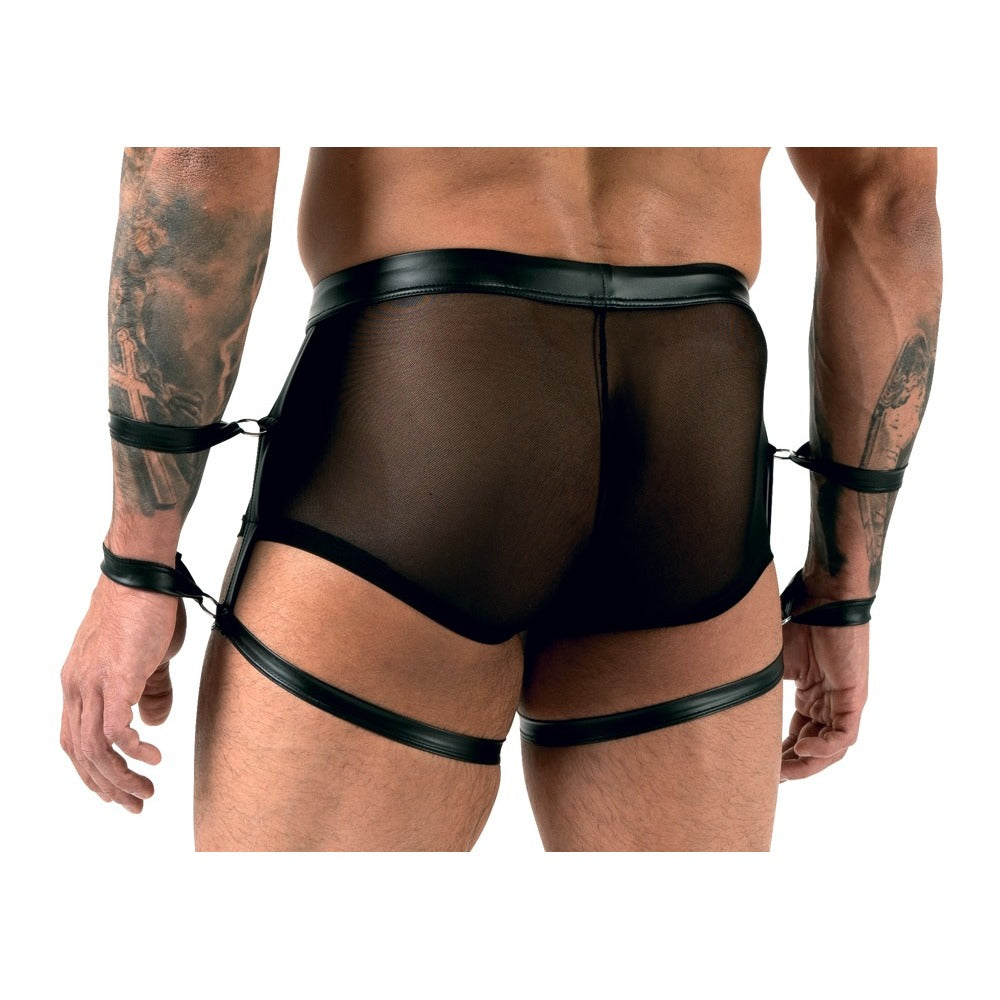 Svenjoyment Powernet Mens Bondage Pants With Arm Restraints Small - Extra Large