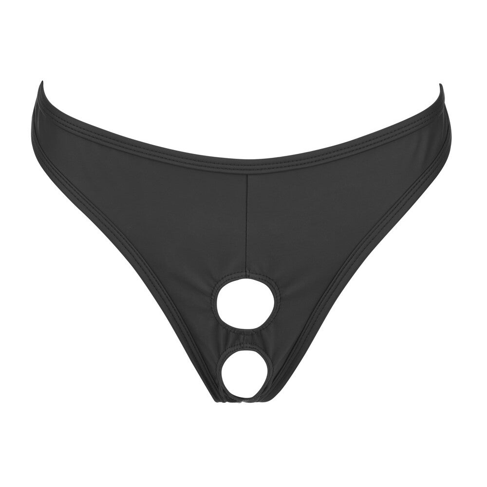Svenjoyment Showmaster String Open-Front Mens Thong Black Small -  Extra Large