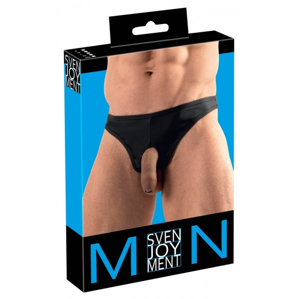 Svenjoyment Showmaster String Open-Front Mens Thong Black Small -  Extra Large