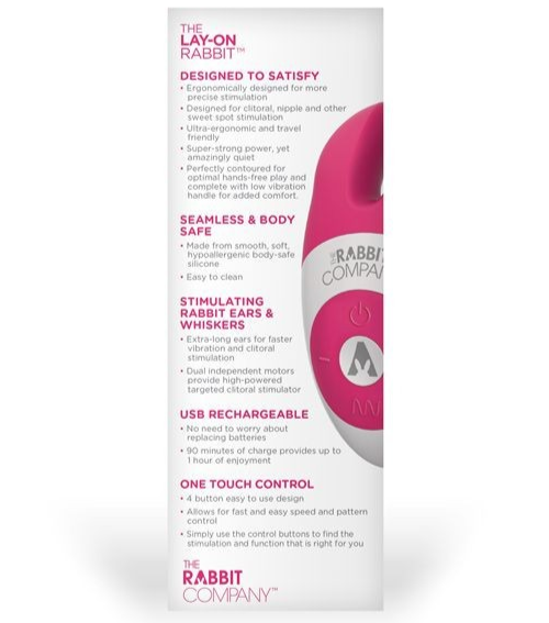 The Rabbit Company Lay On Massager Clit Vibrator Multispeed Silicone USB Pink