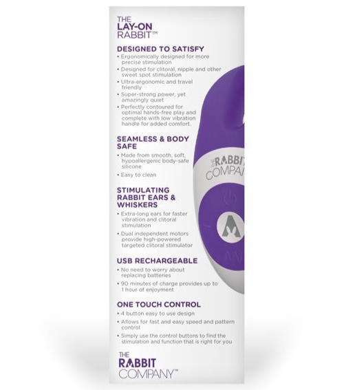 The Rabbit Company Lay On Massager Clit Vibrator Multispeed Silicone USB Purple