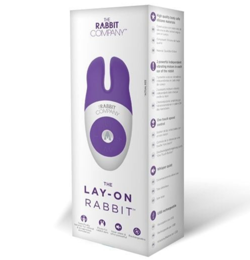 The Rabbit Company Lay On Massager Clit Vibrator Multispeed Silicone USB Purple