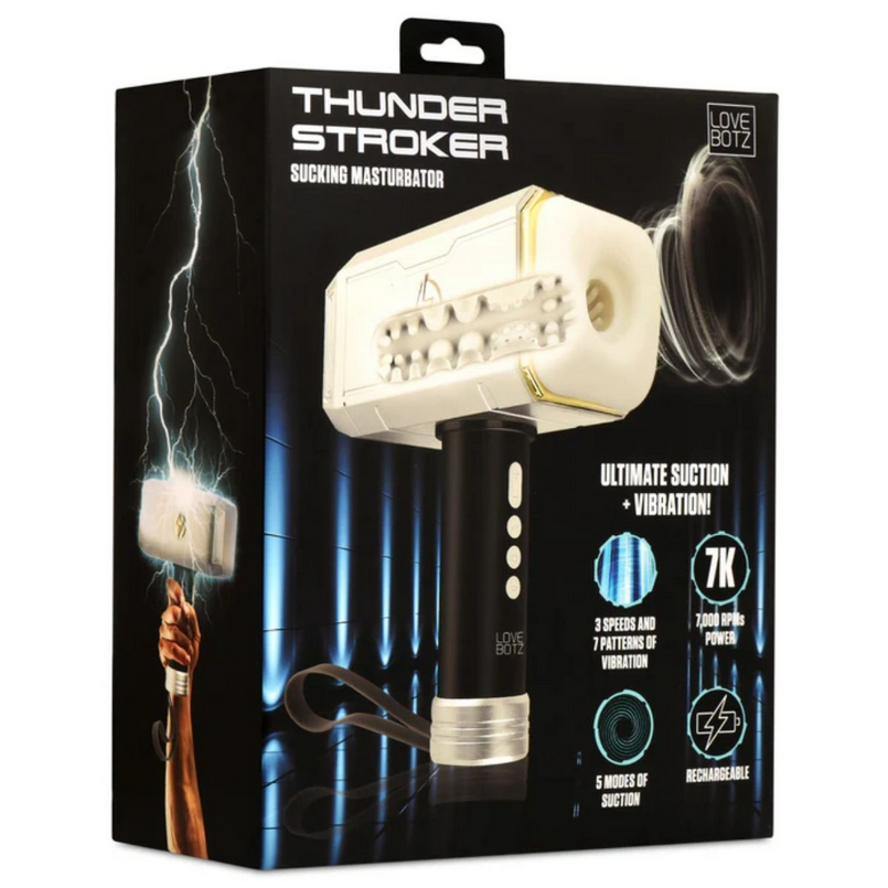 Thunder God Hammer Stroker Sucker Multispeed Vibrating Male Masturbator 7000RPM