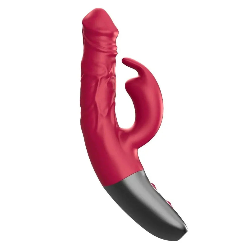 Titanz Rotating 3.5 Inch Rechargeable Silicone Rabbit Vibrator With Clit Stimulation Pink