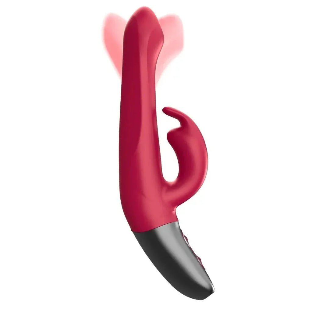 Titanz Rotating 5 Inch Rechargeable Silicone Rabbit Vibrator With Clit Stimulation Pink
