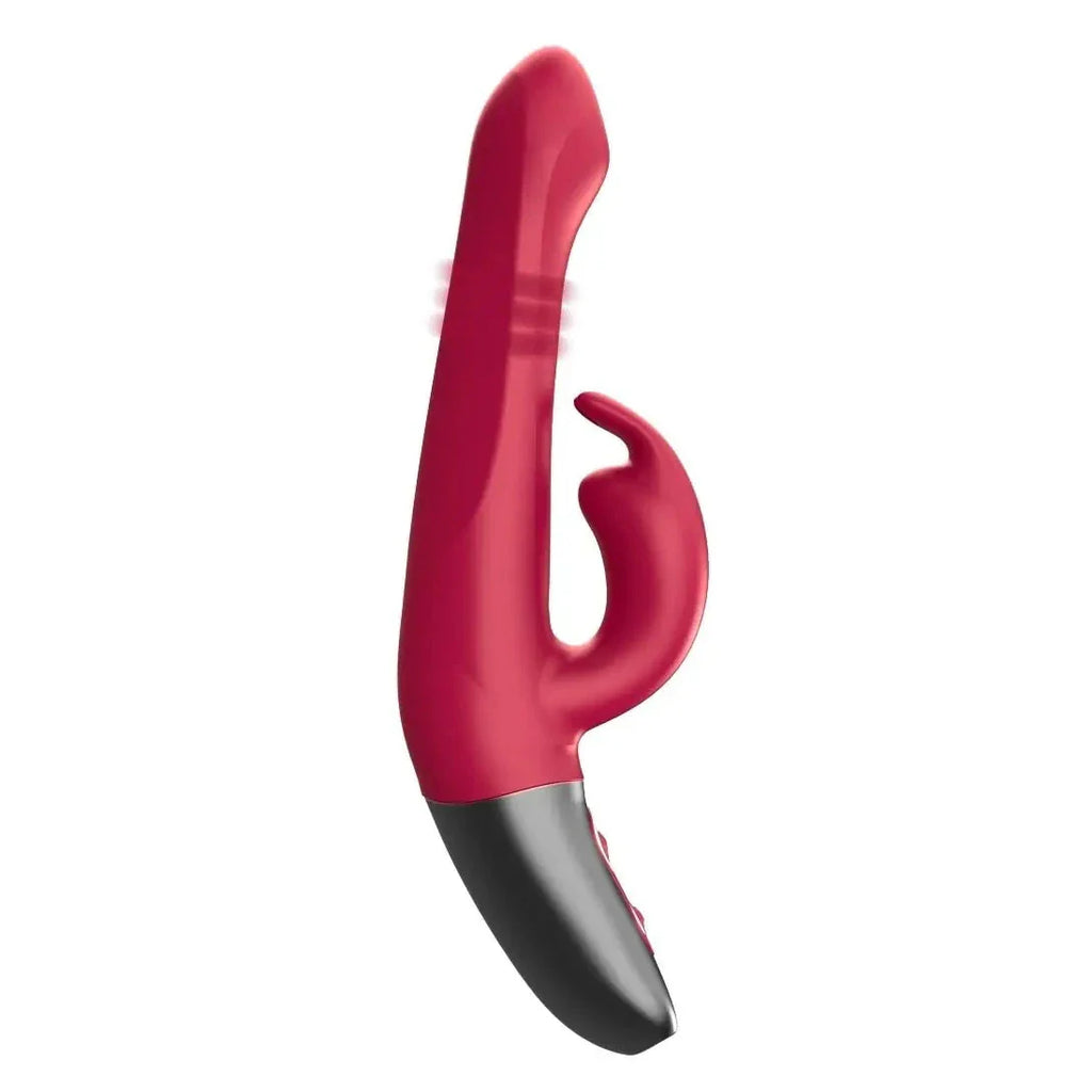 Titanz Rotating 5 Inch Rechargeable Silicone Rabbit Vibrator With Clit Stimulation Pink