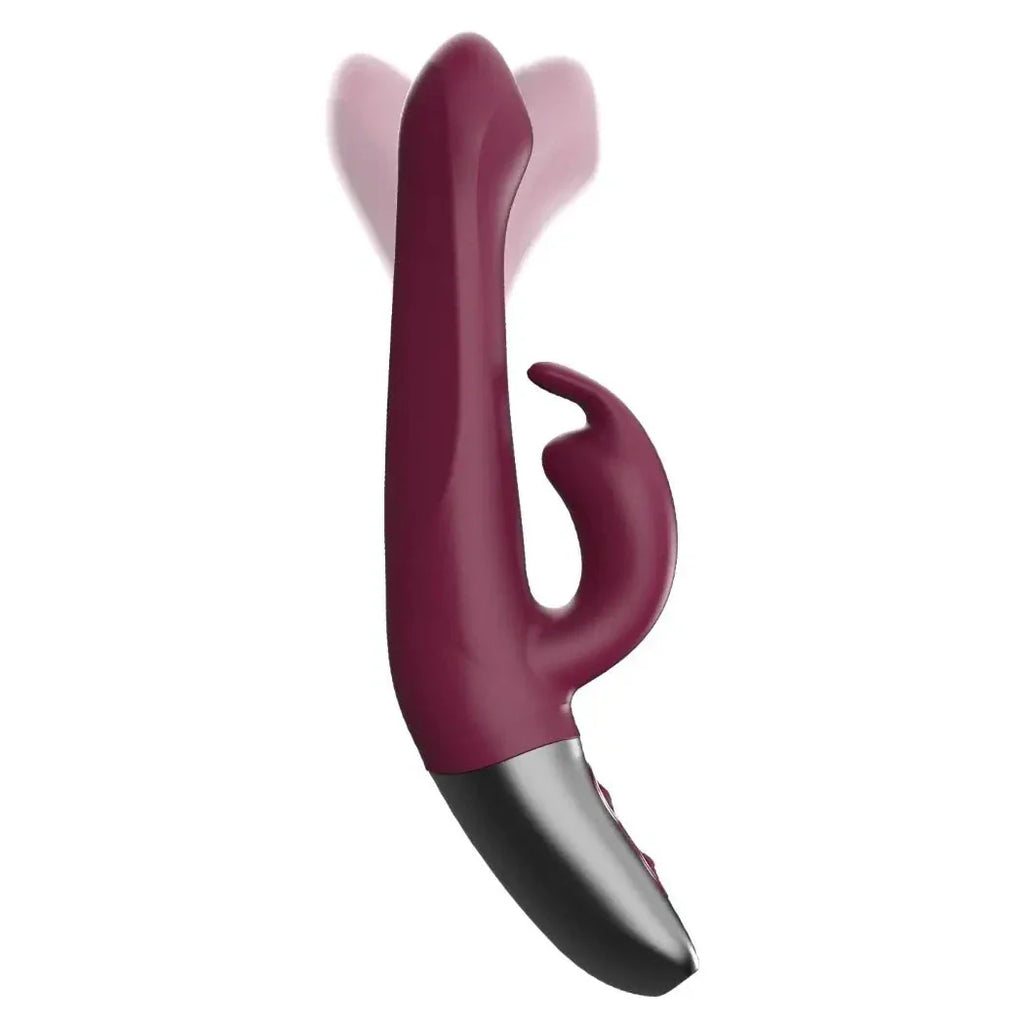 Titanz Rotating 5 Inch Rechargeable Silicone Rabbit Vibrator With Clit Stimulation Purple