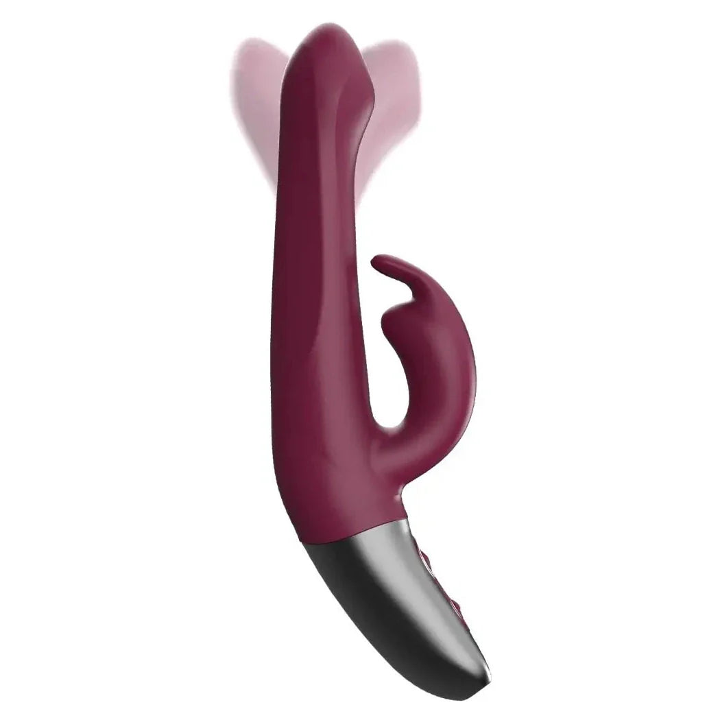 Titanz Rotating 5 Inch Rechargeable Silicone Rabbit Vibrator With Clit Stimulation Purple