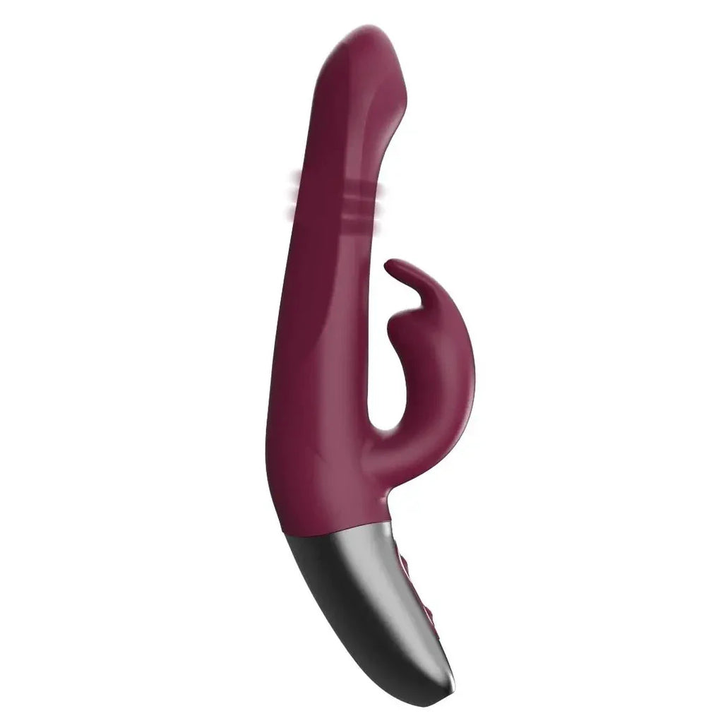 Titanz Rotating 5 Inch Rechargeable Silicone Rabbit Vibrator With Clit Stimulation Purple