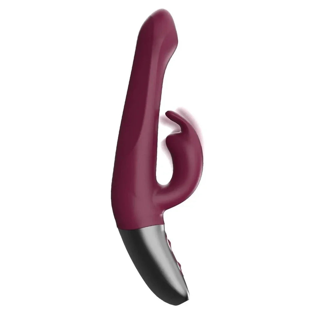 Titanz Rotating 5 Inch Rechargeable Silicone Rabbit Vibrator With Clit Stimulation Purple