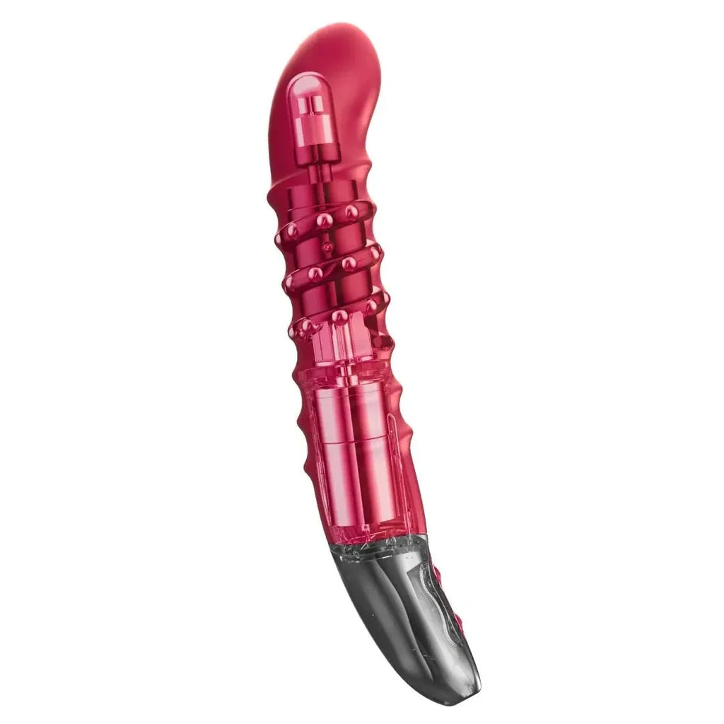 Titanz Spiral 6 Inch Silicone Vibrator USB Rechargeable Pink Ribbed Massager