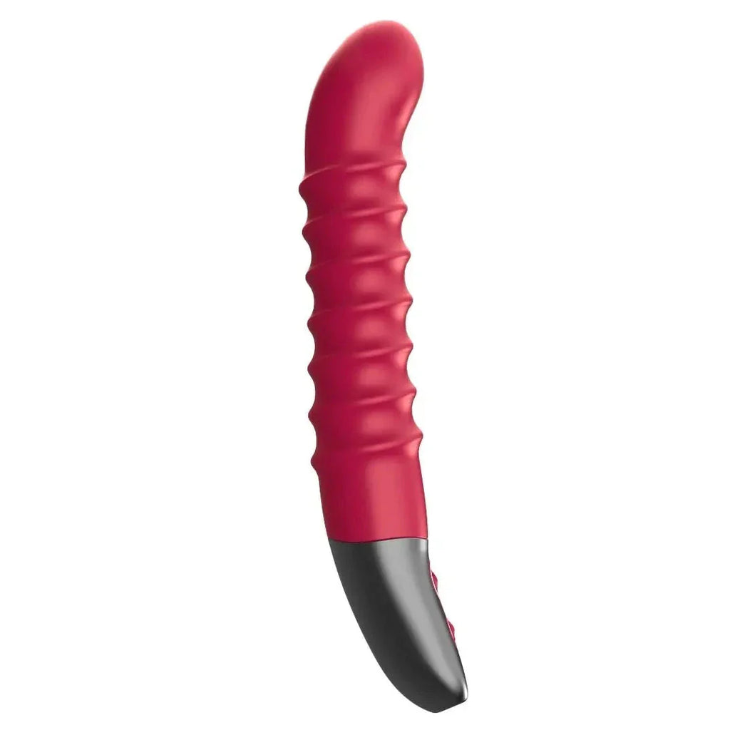 Titanz Spiral 6 Inch Silicone Vibrator USB Rechargeable Pink Ribbed Massager