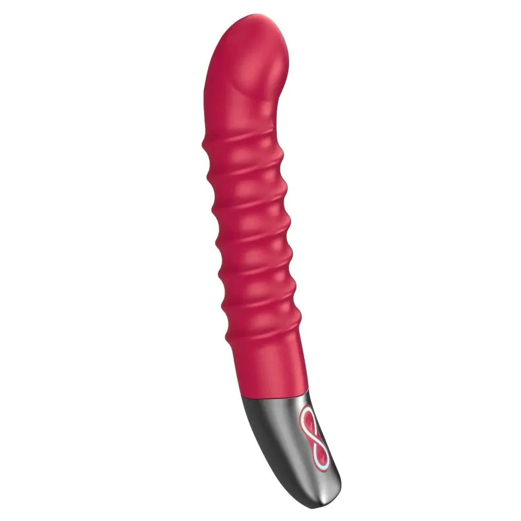 Titanz Spiral 6 Inch Silicone Vibrator USB Rechargeable Pink Ribbed Massager