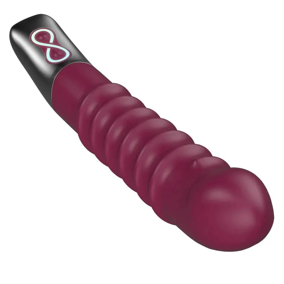 Titanz Spiral 6 Inch Silicone Vibrator USB Rechargeable Purple Ribbed Massager