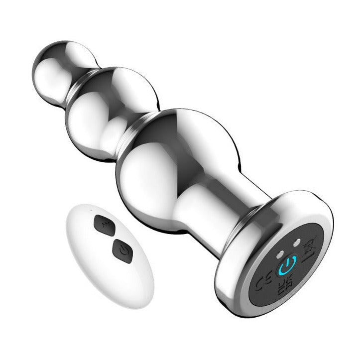 Toosh Remote Controlled Metal 10 Speed Vibrating Anal Beads Butt Plug P-Spot