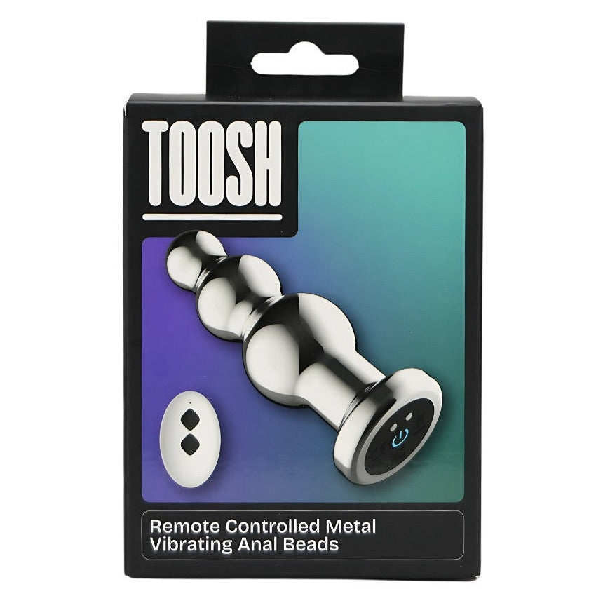Toosh Remote Controlled Metal 10 Speed Vibrating Anal Beads Butt Plug P-Spot