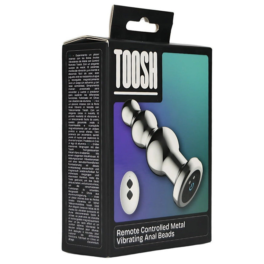 Toosh Remote Controlled Metal 10 Speed Vibrating Anal Beads Butt Plug P-Spot