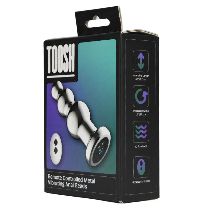 Toosh Remote Controlled Metal 10 Speed Vibrating Anal Beads Butt Plug P-Spot