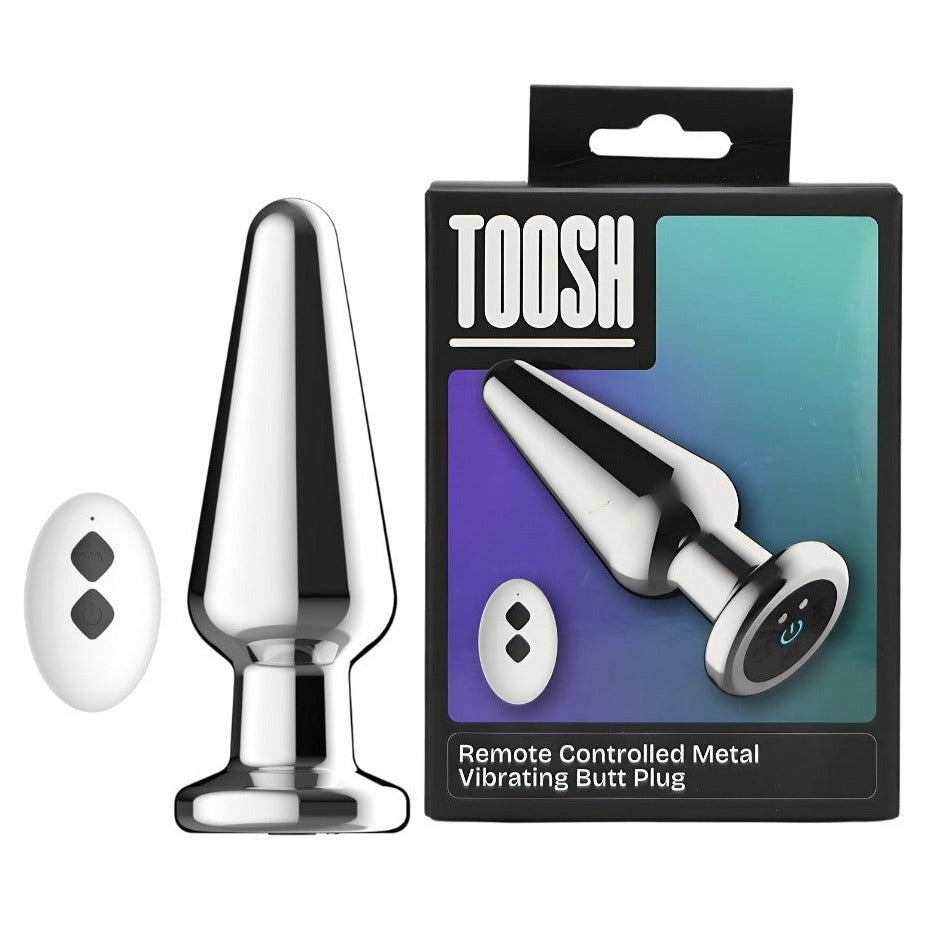 Toosh Remote Controlled Metal 10 Speed Vibrating Anal Butt Plug USB P-Spot BDSM