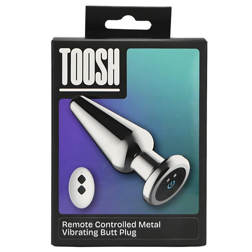 Toosh Remote Controlled Metal 10 Speed Vibrating Anal Butt Plug USB P-Spot BDSM