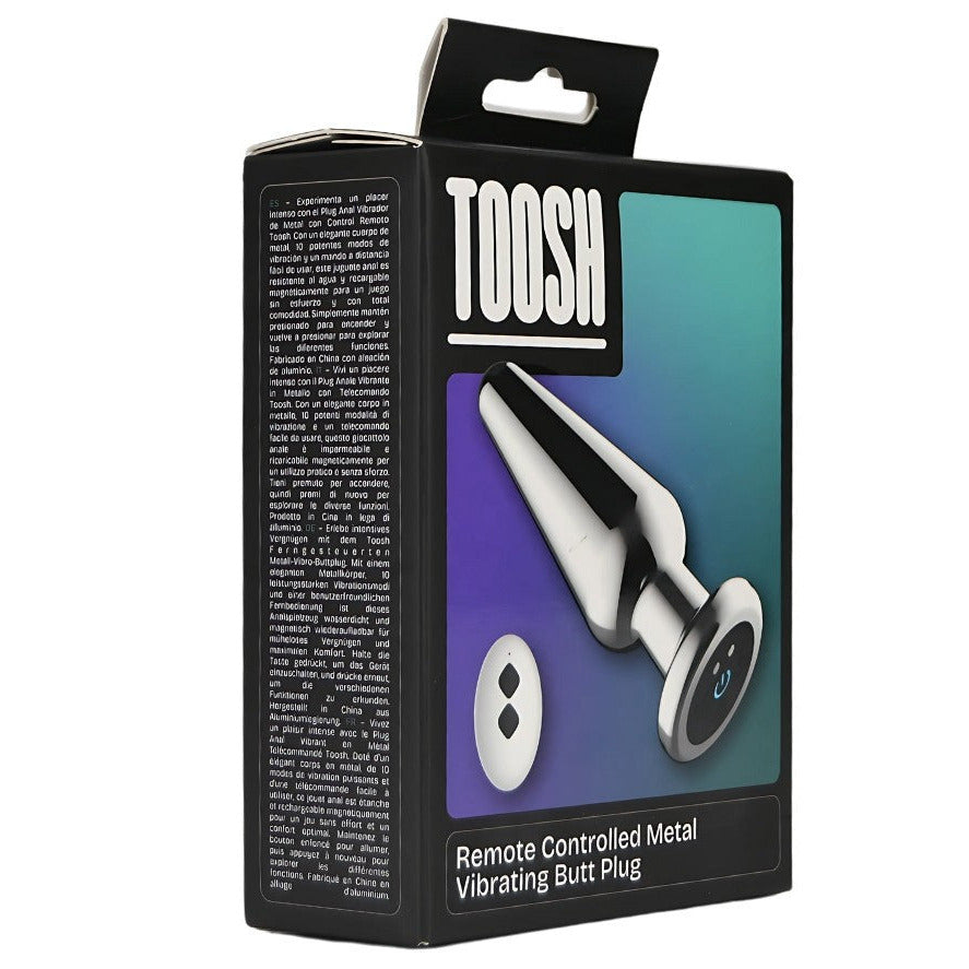 Toosh Remote Controlled Metal 10 Speed Vibrating Anal Butt Plug USB P-Spot BDSM